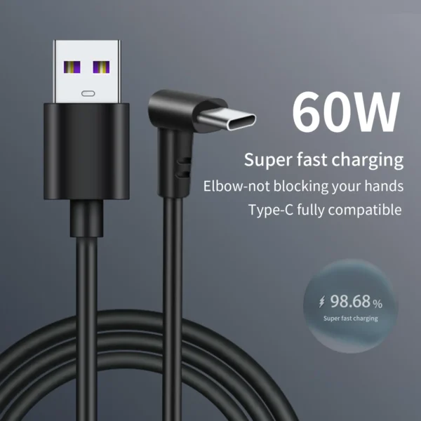 Bent Type C Fast Charging Cable